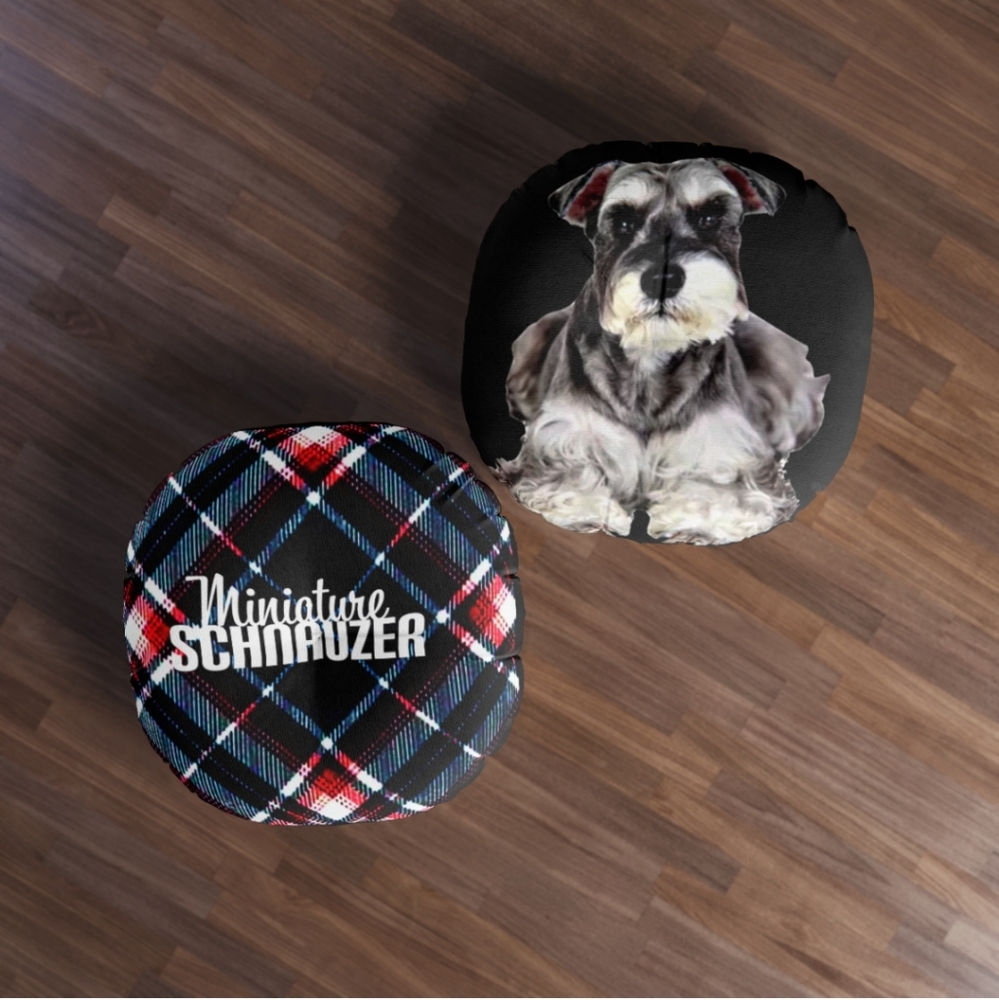 Miniature Schnauzer floor tufted pillow